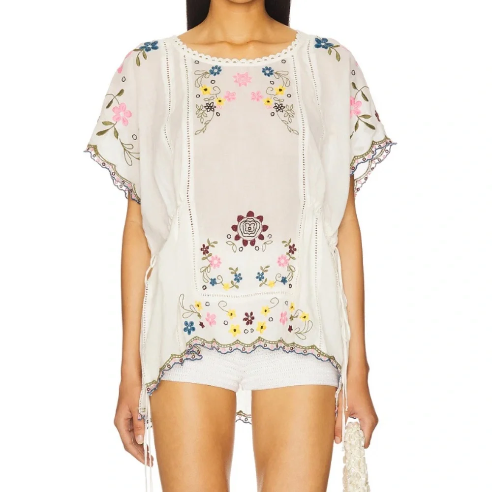 NWT Free People Danielle Embroidered Top, XS - Picture 3 of 8